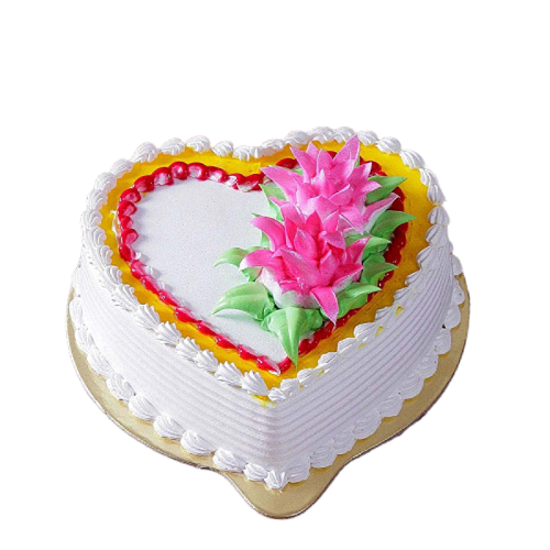 Creamy Heart Shape Vanilla Cake